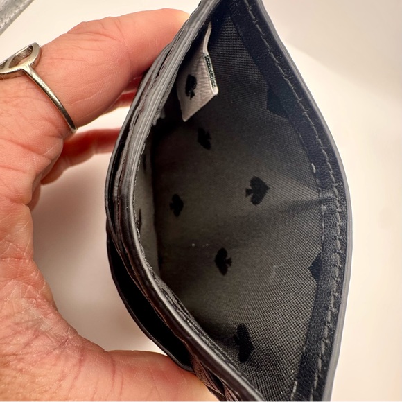 Kate Spade Black Embossed Card Holder Wallet - Picture 4 of 5